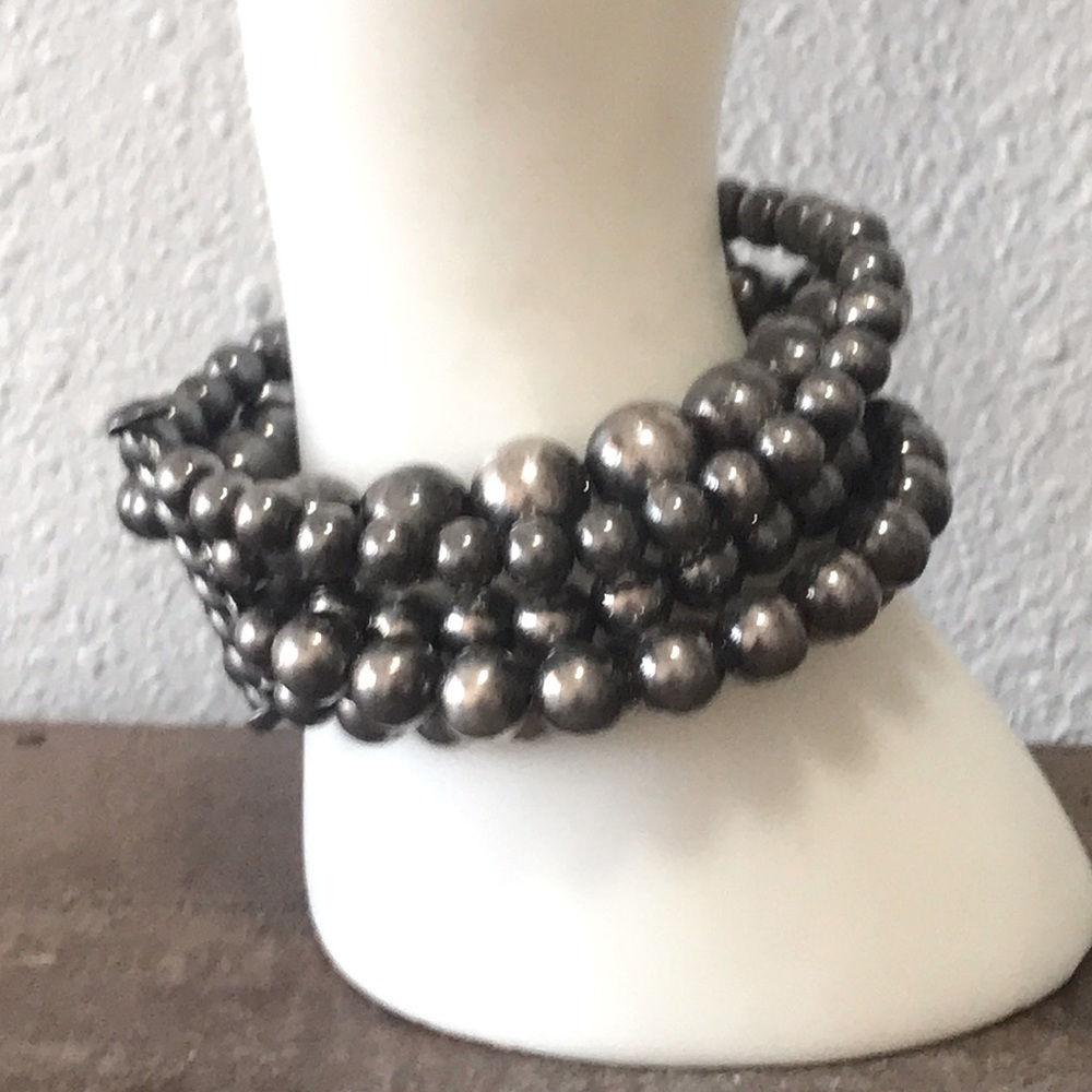 EUC vubtage Sterling silver multi 5 strand navajo pearl bead bracelet rodeo NFR